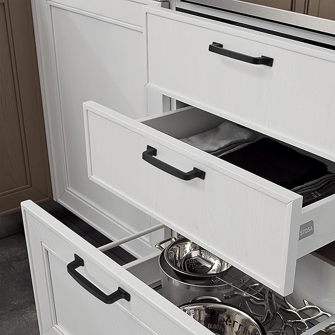 Khtumeware 6 Pack 12 Inch Cabinet Handles - Matte Black Kitchen Pulls and Drawer Handles