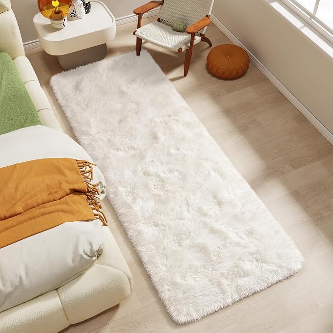 LOCHAS 2x6 Runner Rugs for Hallway, Fluffy Area Rugs for Bedroom, Cream | Ultra - Image 2