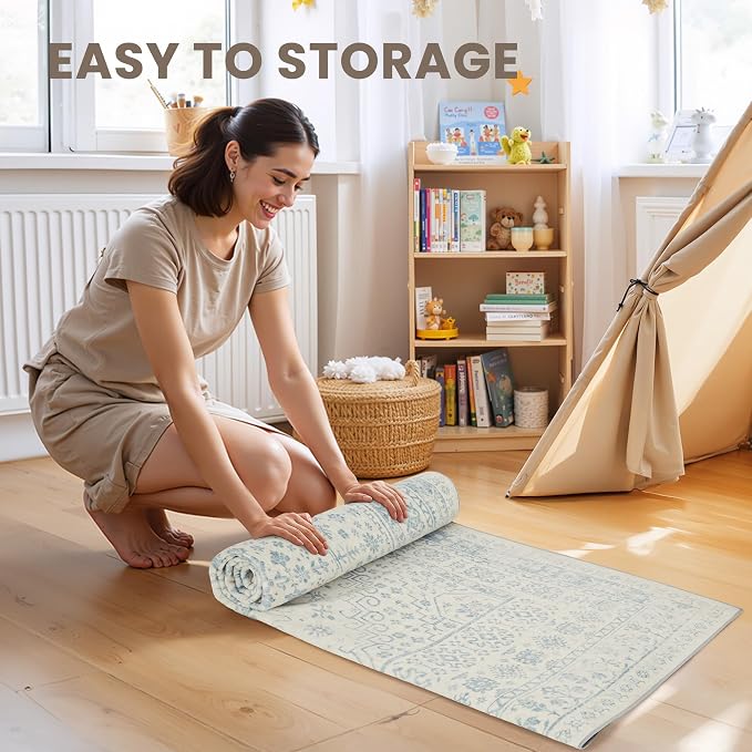 8x10 Area Rugs for Living Room, Large Washable Rug, Dining Room, Low Pile - Image 7