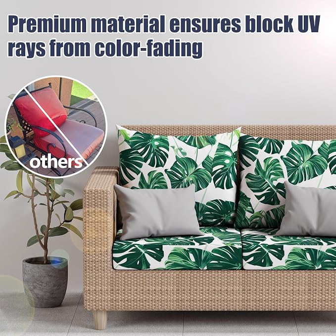 8Pcs Outdoor Cushion Covers, Stretch Patio Furniture Couch Chair Slipcovers | - Image 3