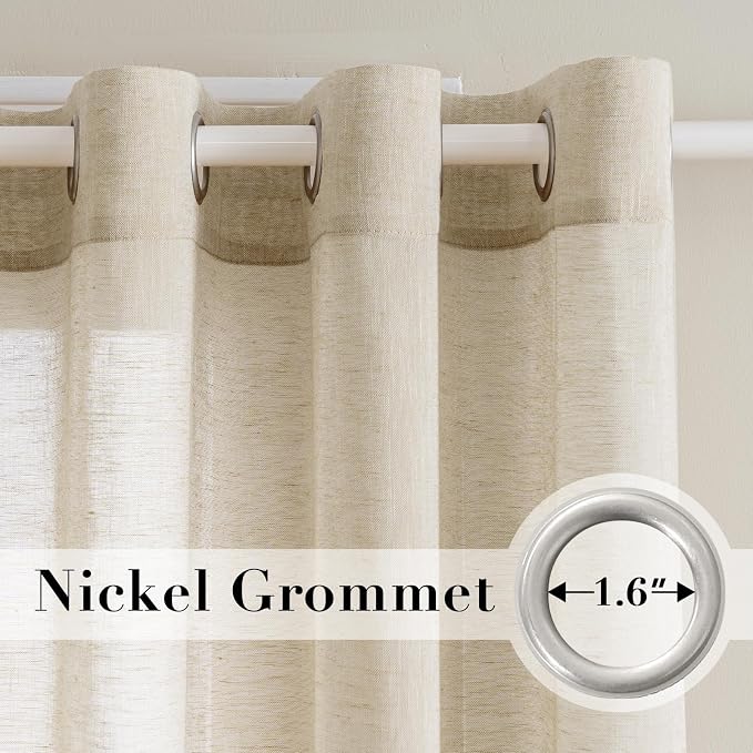 H.VERSAILTEX Linen Curtains Flax Linen Blended Curtain Panels - Image 2