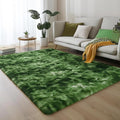 Fluffy Moss Green Area Rugs for Bedroom Living Room 4x6 Ft, Non-Slip Carpet | by PAGISOFE