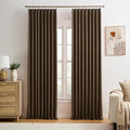 Brown Pinch Pleated 60 Inch Wide Curtains 60 x 102, Thermal Insulated Noise by KEQIAOSUOCAI