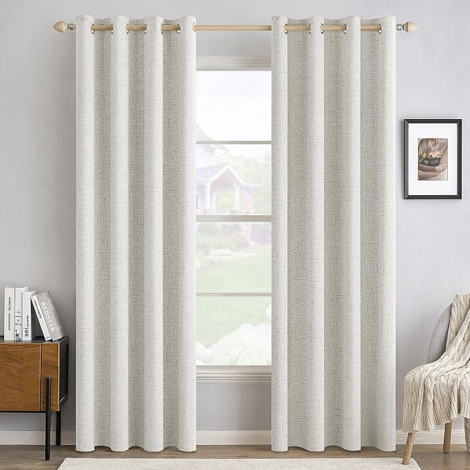 MIULEE 100% Blackout Linen Curtains by MIULEE
