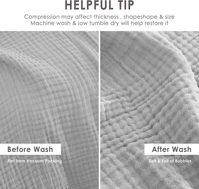 EMME Muslin Blankets for Adults Throw Blanket for Couch Breathable Gauze Soft - Image 8