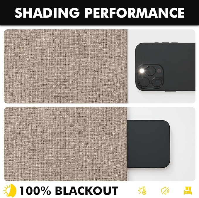MIULEE 100% Blackout Linen Curtains 42 x 84 Inch Copper Brown 2 Panels | - Image 7