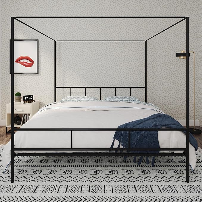Novogratz Marion Canopy Bed, King, Black