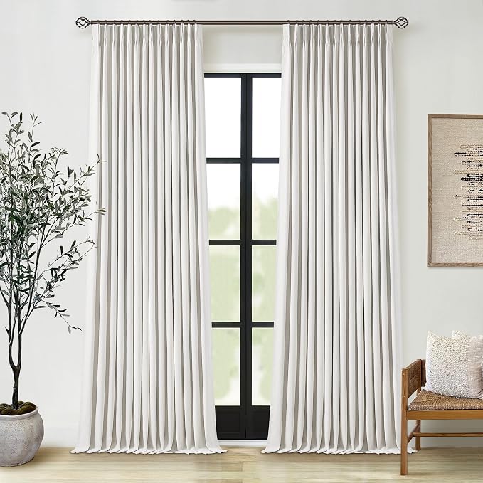 90 Inch Linen Blackout Curtains Pinch Pleated - Image 7