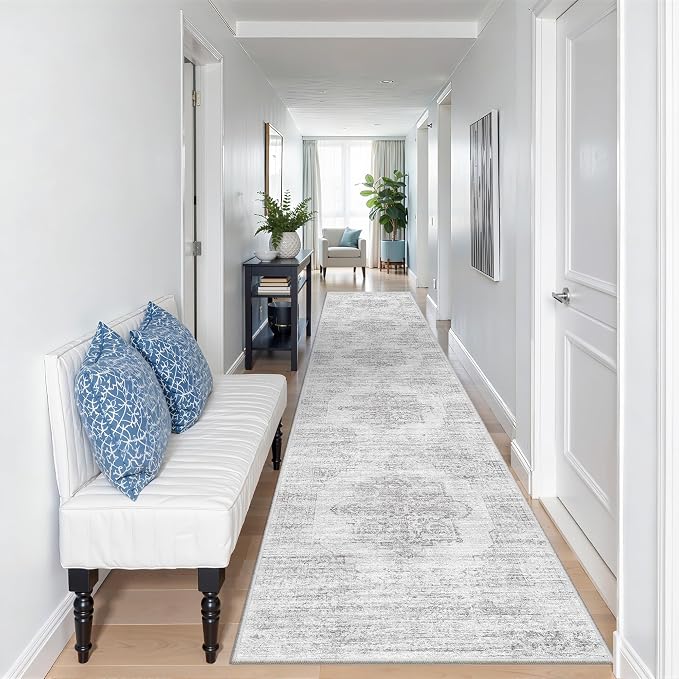 2x10 Runner Rug Non Slip, Washable Hallway Runner Rug, Laundry Room, Soft by Restydon
