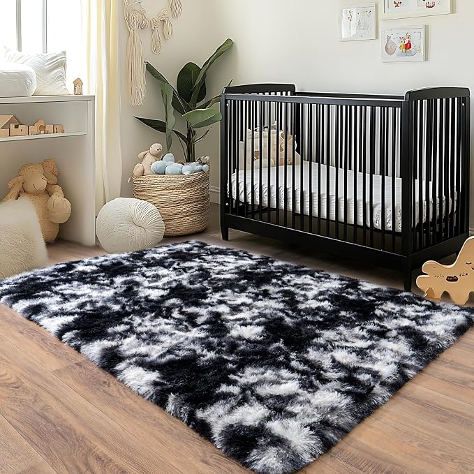 Pionblank Fluffy Area Rug for Bedroom 4x6, Indoor Plush Carpet, Cute Comfy - Image 2