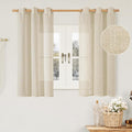 Natural Linen Semi Sheer Curtains 48 Inch by LAMIT