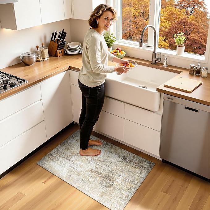 RELEANY Washable 2'x3' Abstract Area Rug - Image 2