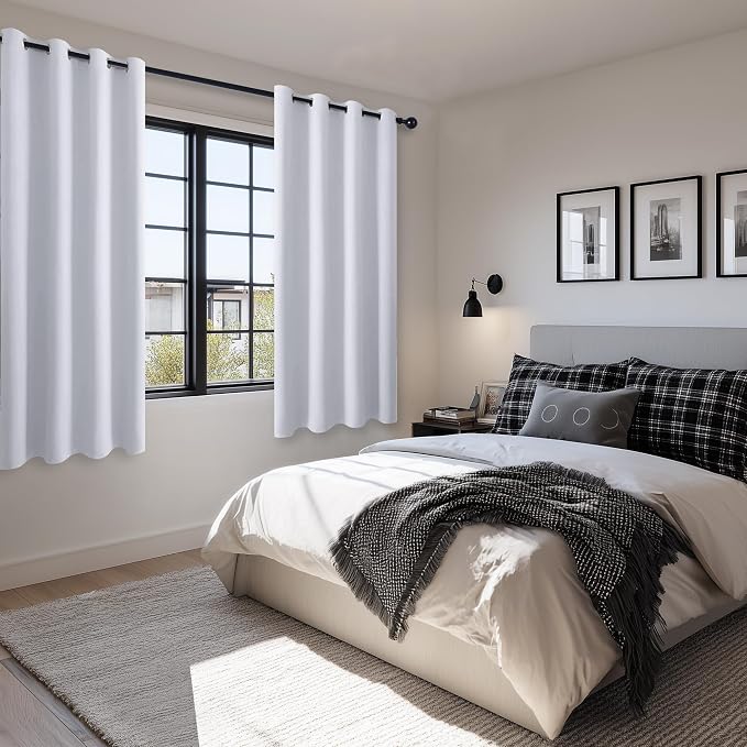 Blackout Curtains for Bedroom, 52 x 63 Inches Length, Window Curtains for - Image 6