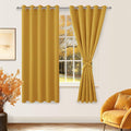 Blackout Curtains for Bedroom, 60 x 63 Inches Length Mustard Yellow | Thermal by Hiasan