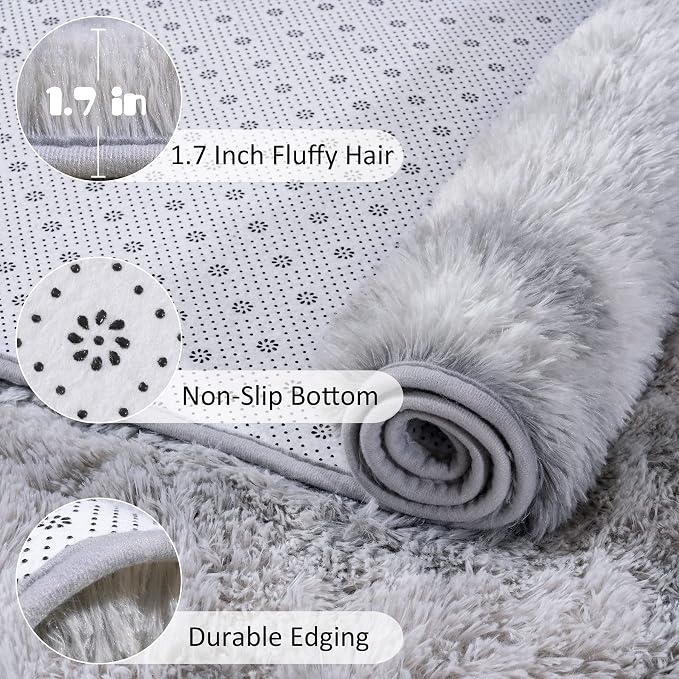 Chicrug Soft Runner Rug for Bedroom Living Room Plush Fluffy Rugs 2x6 | Shag - Image 7