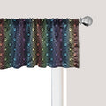 Ambesonne Dog Lover Window Valance Pack of 2, Paw Print Pattern Diamond Shaped Rhombus Shapes Design Geometric Arrangement, Rod Pocket Curtain Valances for Kitchen Bedroom, 54" X 18", Petrol Blue