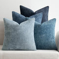 MIULEE Soft Decorative Chenille Euro Pillow Covers Blue Series 26x26 | Pack of 4 by MIULEE