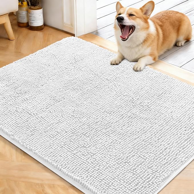 OLANLY Dog Door Mat for Muddy Paws 40x32, Super Absorbent Chenille Mud Mat | by OLANLY