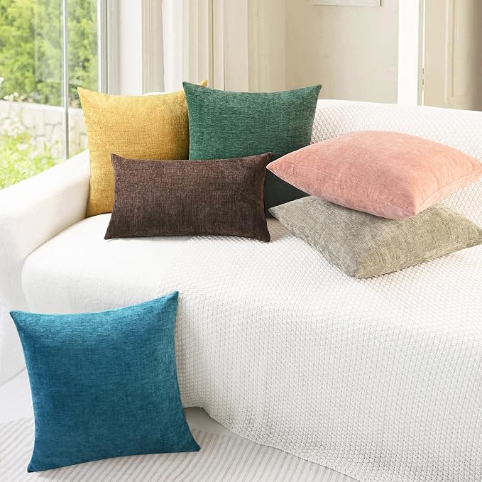 CaliTime Decorative Couch Throw Pillow Covers 18 X 18 Inches Dark Green | Pack - Image 4