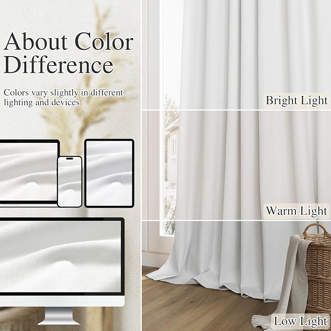 100% Blackout Extra Wide 100 Inch Linen High Ceiling 10FT Curtains 120 Inches - Image 7