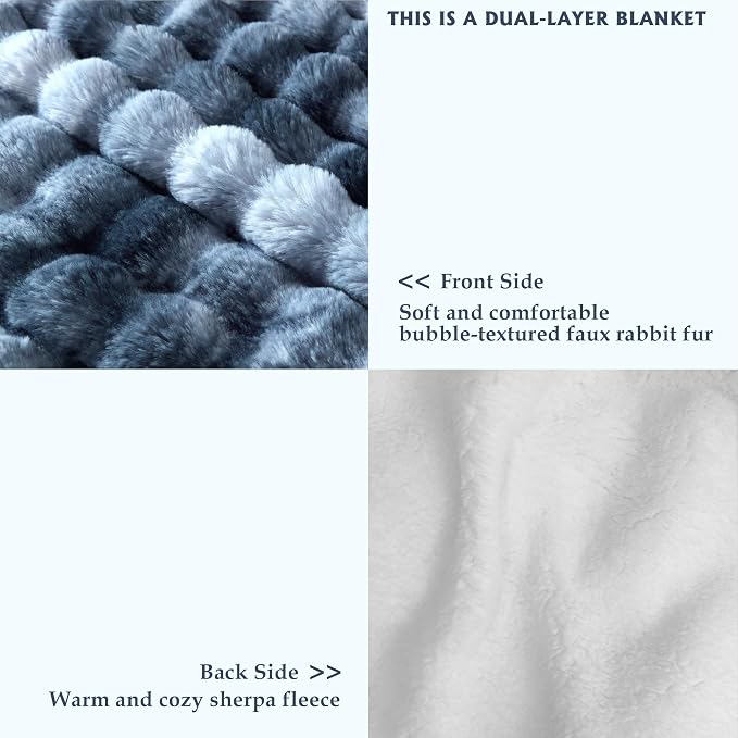 50x60 Inches Ultra-Soft Fuzzy Faux Fur Plush Throw Blanket - Image 3