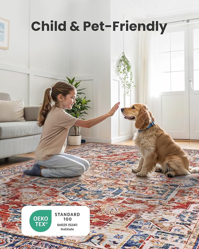AMADA HOMEFURNISHING 2x6 Washable Runner Rug, Low-Profile Kitchen Rugs - Image 3
