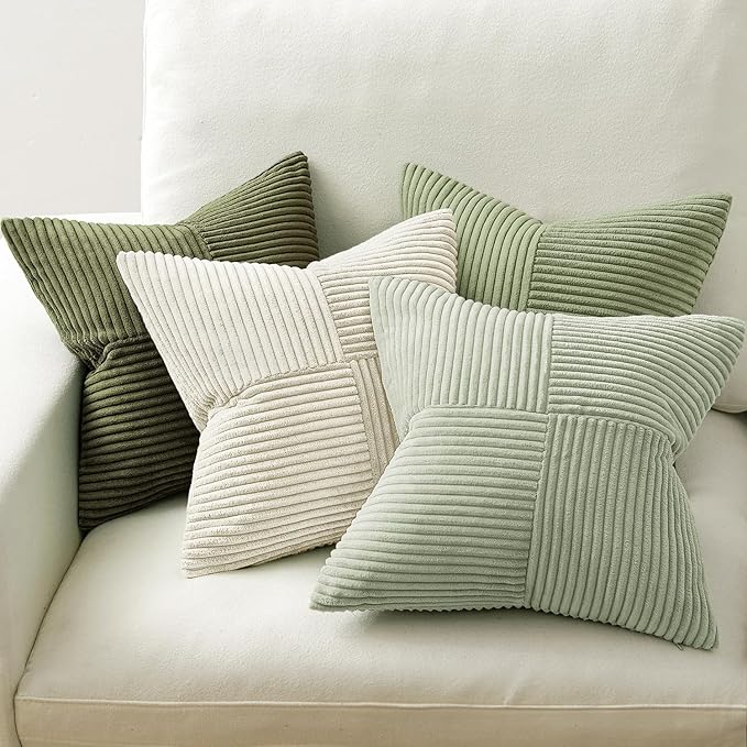 MIULEE Summer Light Green Decorative Throw Pillow Covers 20x20 Inch Set of 4 - Image 3
