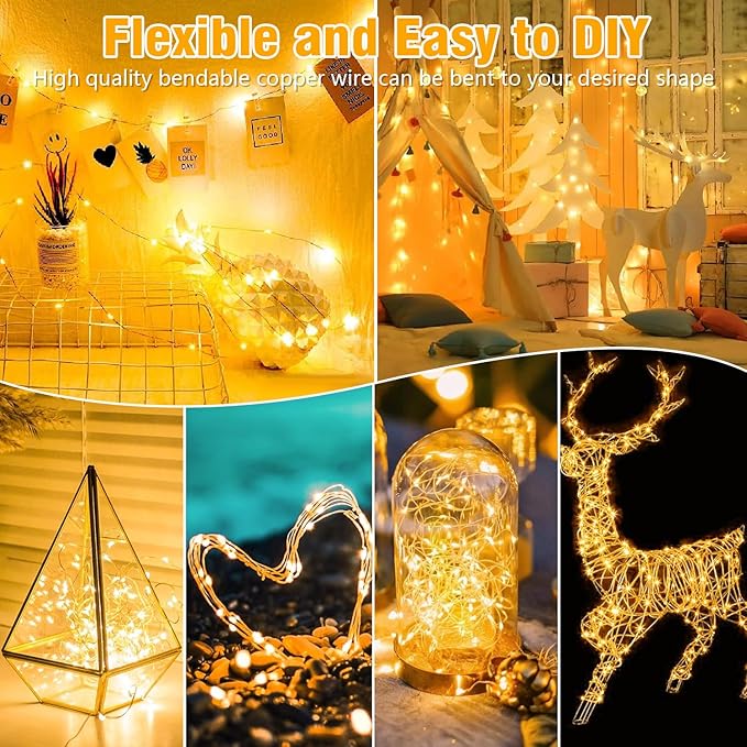 led Fairy Lights Waterproof 16.4ft String Lights Battery Operated for Wedding, Home, Garden, Party, Christmas Decoration (1pc, Warm White 1pc)