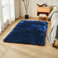 duduta Navy Blue Faux Sheepskin Fur Rug 3x5 ft, Fluffy Carpet Rug | Shag Fuzzy by duduta