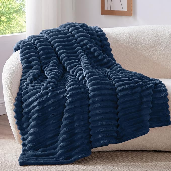 BEDELITE Striped Fleece Throw Blanket, Soft Cozy, Lightweight Warm, Machine - Image 7