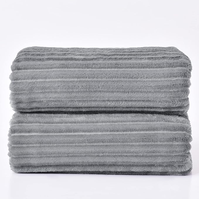 BEDELITE 3D Ribbed Jacquard Grey Blankets Queen Size - Image 8