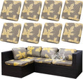 8Pcs Outdoor Cushion Covers, Elastic Patio Cushion Covers | Washable, by dreahoteztil