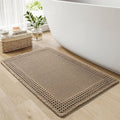 RESARE Waffle Bath Mat for Bathroom, Non Slip Bathroom Rugs 17"x24" Brown | by Resare
