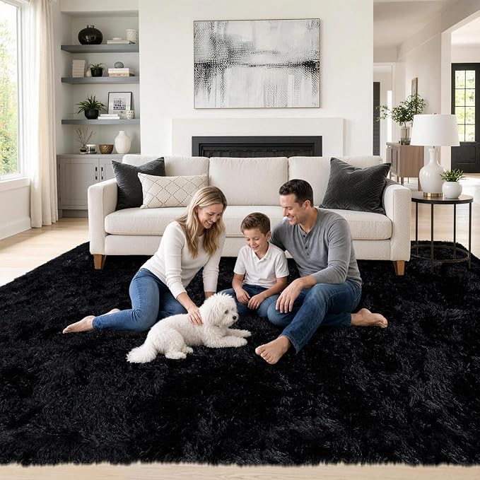 8x10 Area Rugs for Living Room: Fluffy Shag Soft Washable Rug Large Fuzzy Plush - Image 3