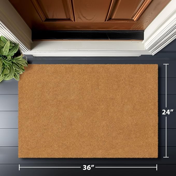 Barnyard Designs Natural Coco Coir Non-Slip Doormat | Heavy-Duty Welcome Mat - Image 3