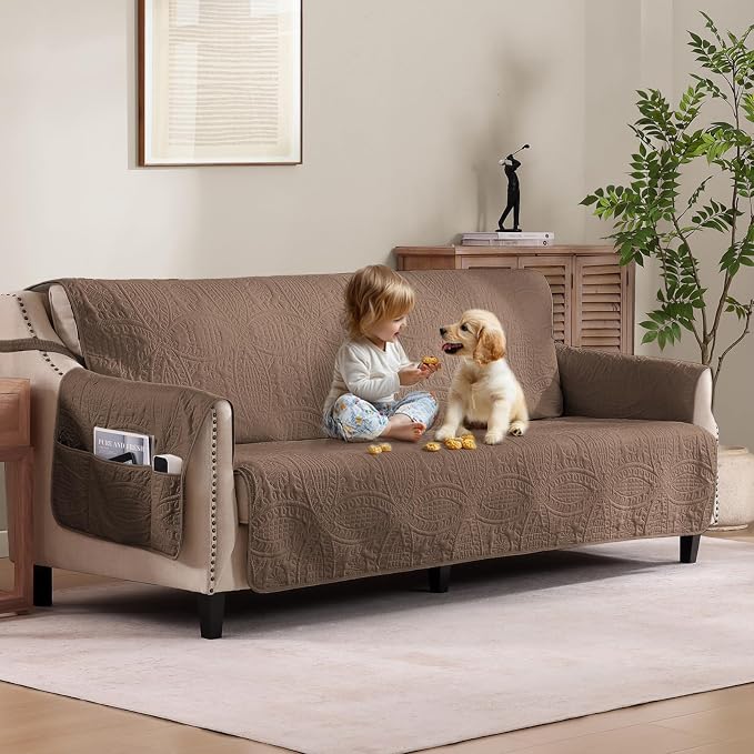 Quilted Grand Sofa Covers for 4 Cushion Couch, Couch Cover for Grand Sofa by Pamhaven