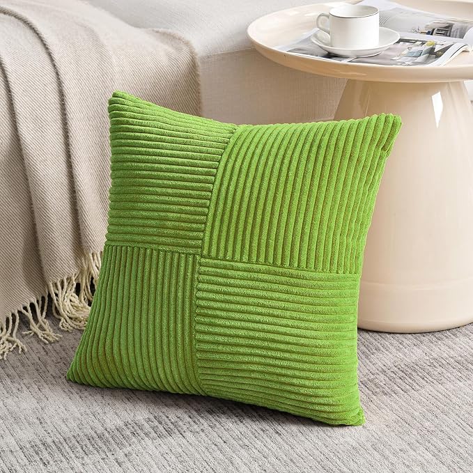 Fancy Homi Set of 2 Lime Green Samll Decorative Throw Pillow Covers 12x12 Inch - Image 2