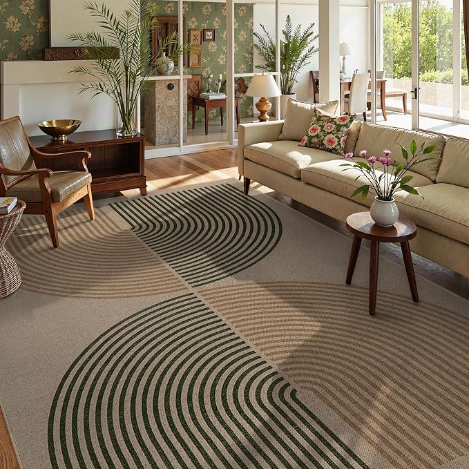 Lahome Modern Rainbow Easy Jute Rug 9x12, Large Nature Rugs by Lahome