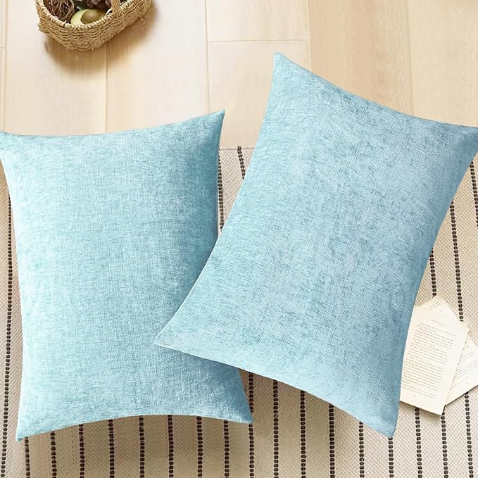 CaliTime Decorative Throw Pillow Covers 26 X 20 Inches Light Blue Grey | Pack - Image 5