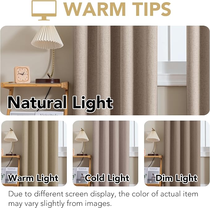 H.VERSAILTEX Linen Curtains 100% Blackout Curtains - Image 4