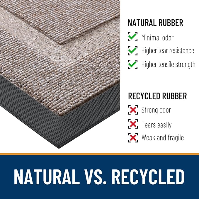 OLANLY Half Circle Front Door Mat Outside 29.5x17 All-Season Rubber Doormat | - Image 4