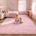 Pink Area Rugs for Living Room Girls Bedroom, 5x8 Fluffy Bedside Throw Rug by ONASAR
