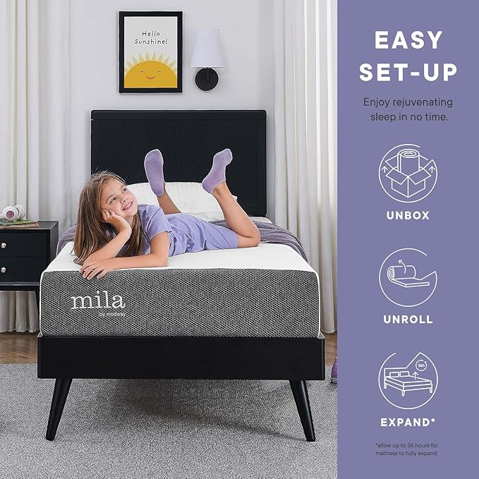 Modway MOD-7102-WHI Mila 12" Twin Mattress, White