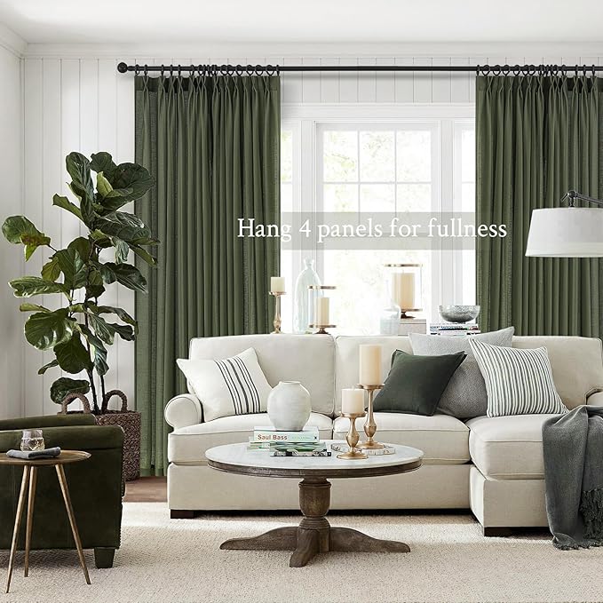 Pleated Linen Curtains 132 Inches Long - Image 7