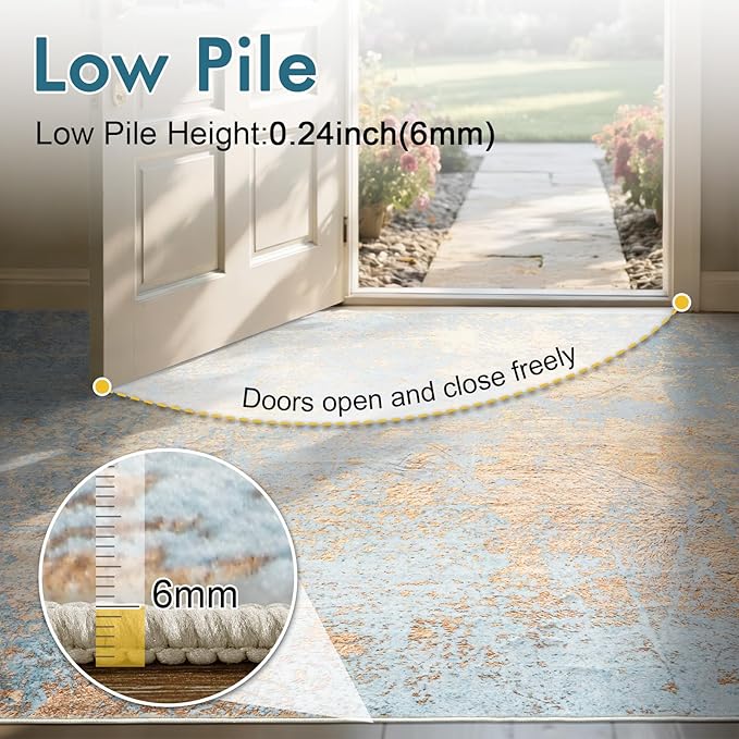 6x9 Ft Area Rugs for Living Room, Soft Non-Slip Washable Rugs Modern Abstract - Image 7
