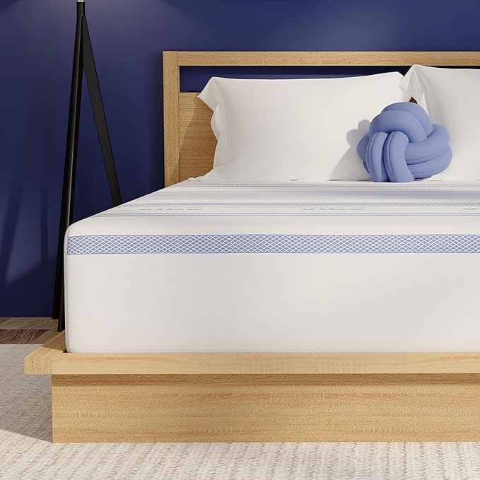 Vibe Gel Memory Foam Mattress, Fiberglass Free 8-Inch CertiPUR-US Certified Bed-in-a-Box, Twin XL, White