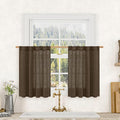 36 Inch Length Linen Semi Sheer Curtains by LAMIT