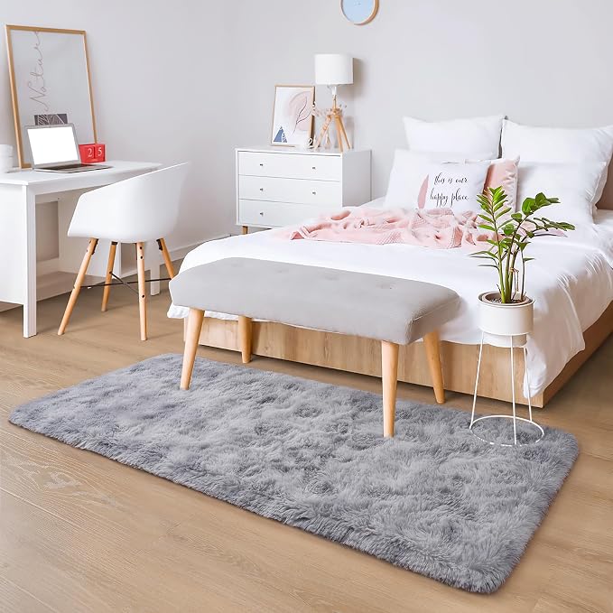 Chicrug Soft Runner Rugs for Bedroom Living Room Plush Fluffy Rug 2x10 | Shag - Image 3