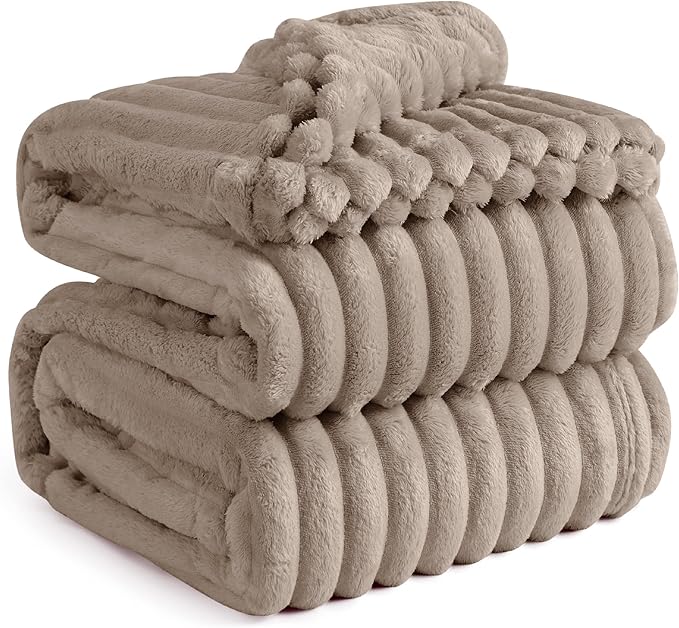 Bedsure GentleSoft Mocha Meringue California King Size Blanket for Couch - Cozy Soft Blankets for Women, Cute Small Fleece Throws for Girls, Birthday Gifts for Women, 102x96 Inches