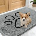 OLANLY Dog Door Mat for Muddy Paws 24x16, Paw Print Design Chenille Mud Mat | by OLANLY